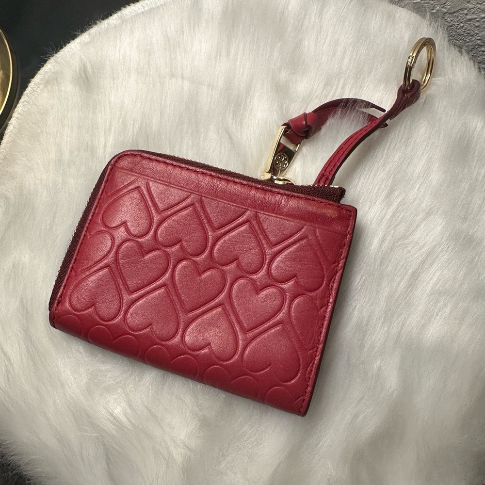 Tory Burch Red Heart Card Case/Coin Purse